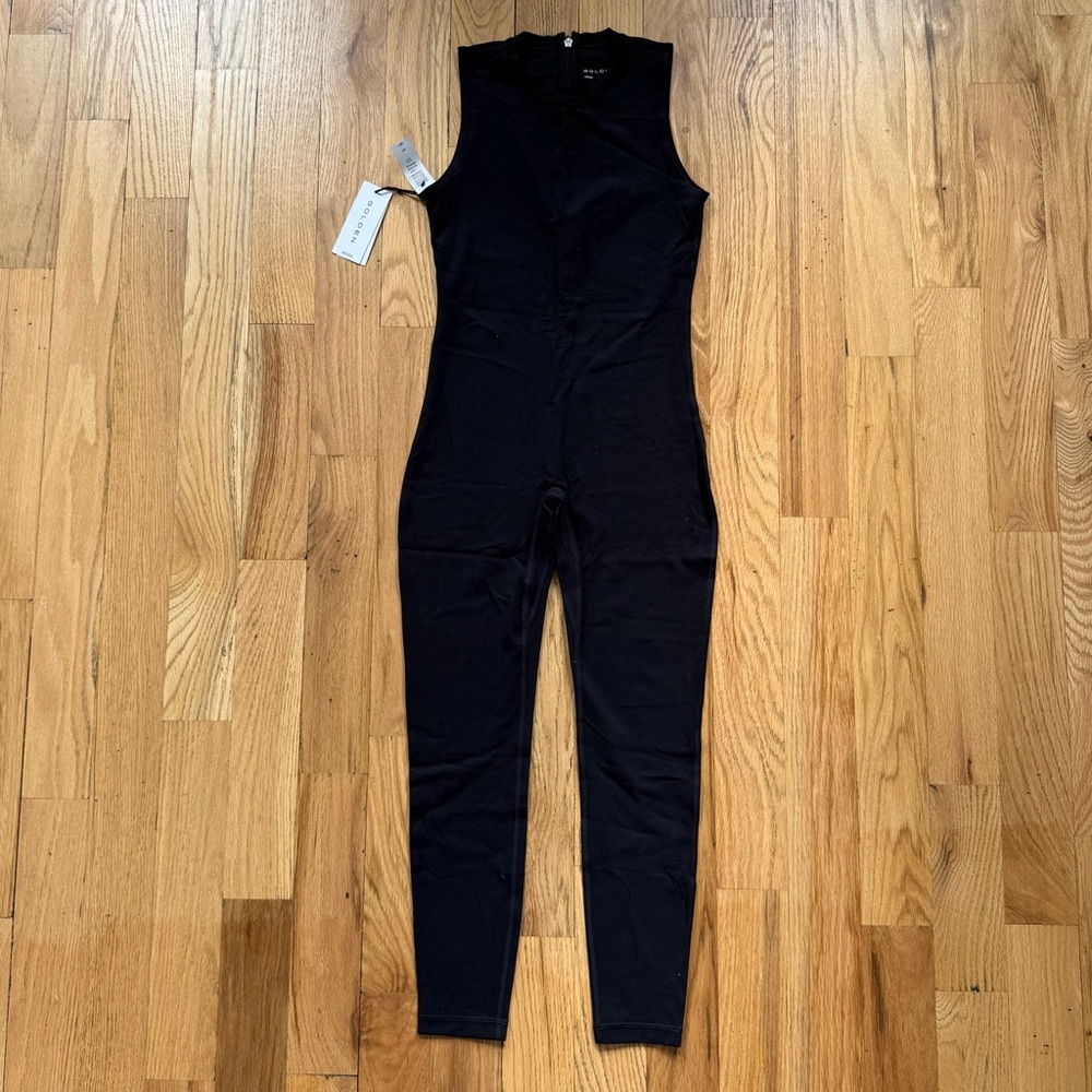 Aritzia Black Sleeveless Ribbed Jumpsuit